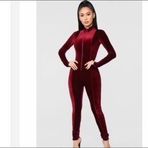 Fashion nova velvet jumpsuit